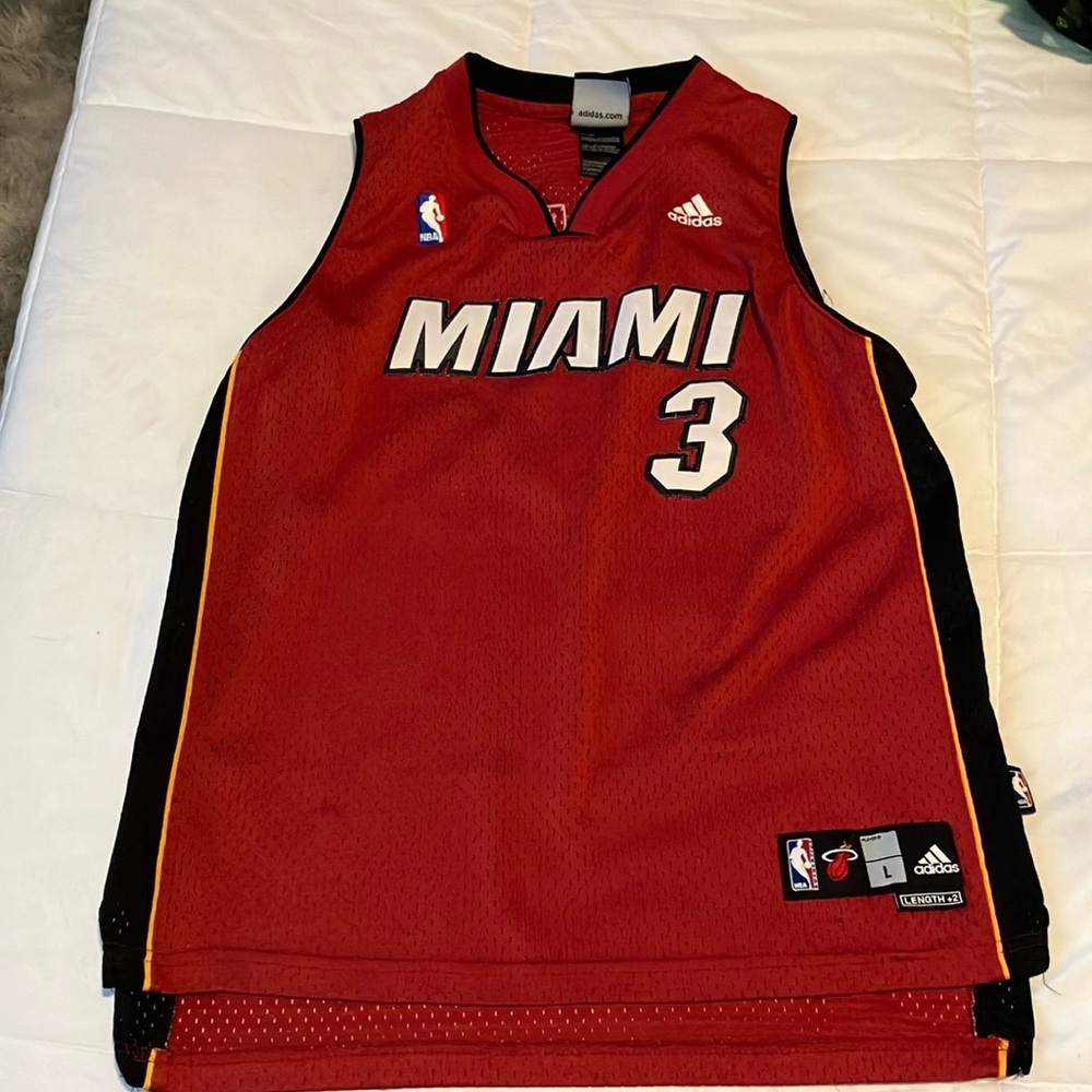 Miami Heat D Wade #3 Youth Large Vintage Jersey
